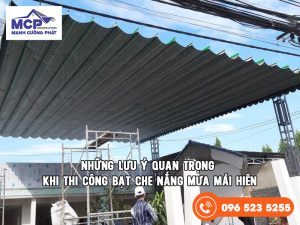 thi công bạt che nắng mưa mái hiên