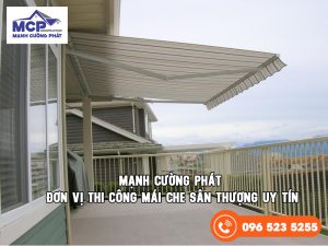 thi công mái che sân thượng