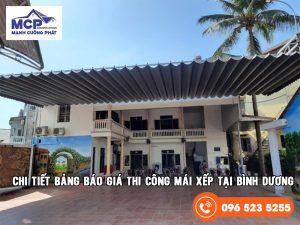 báo giá thi công mái xếp tại Bình Dương